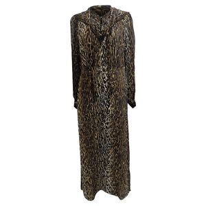 Rixo Bette Leopard Midi Dress in Brown Silk